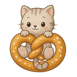 Pretzel cat mascot